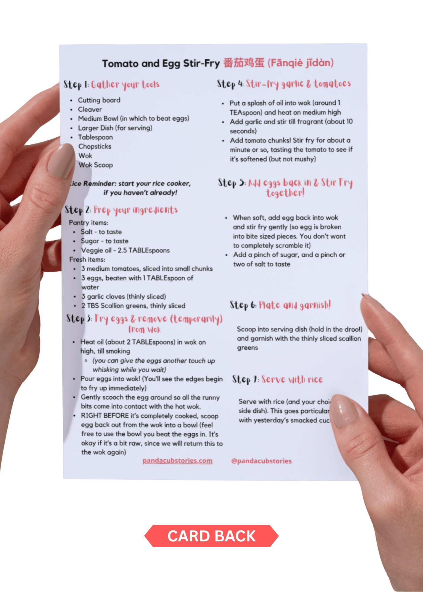 Tomato and Egg Stir-Fry Recipe Card (3 Left)