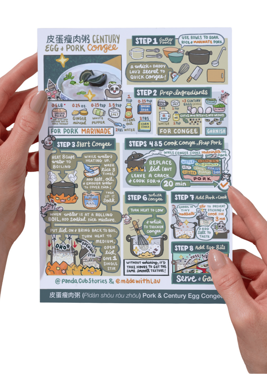 Century Egg & Pork Congee Recipe Card