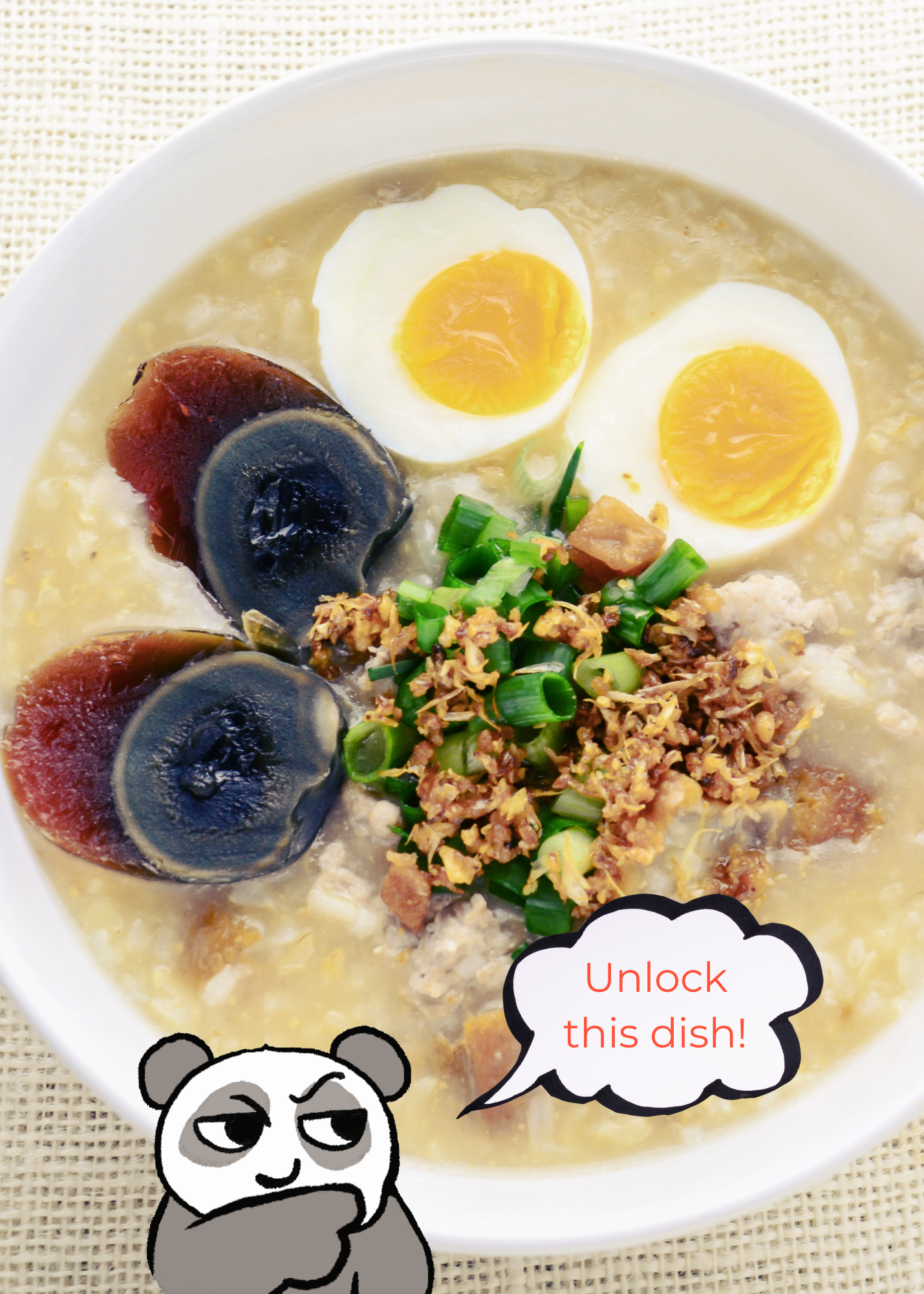 Century Egg & Pork Congee Recipe Card