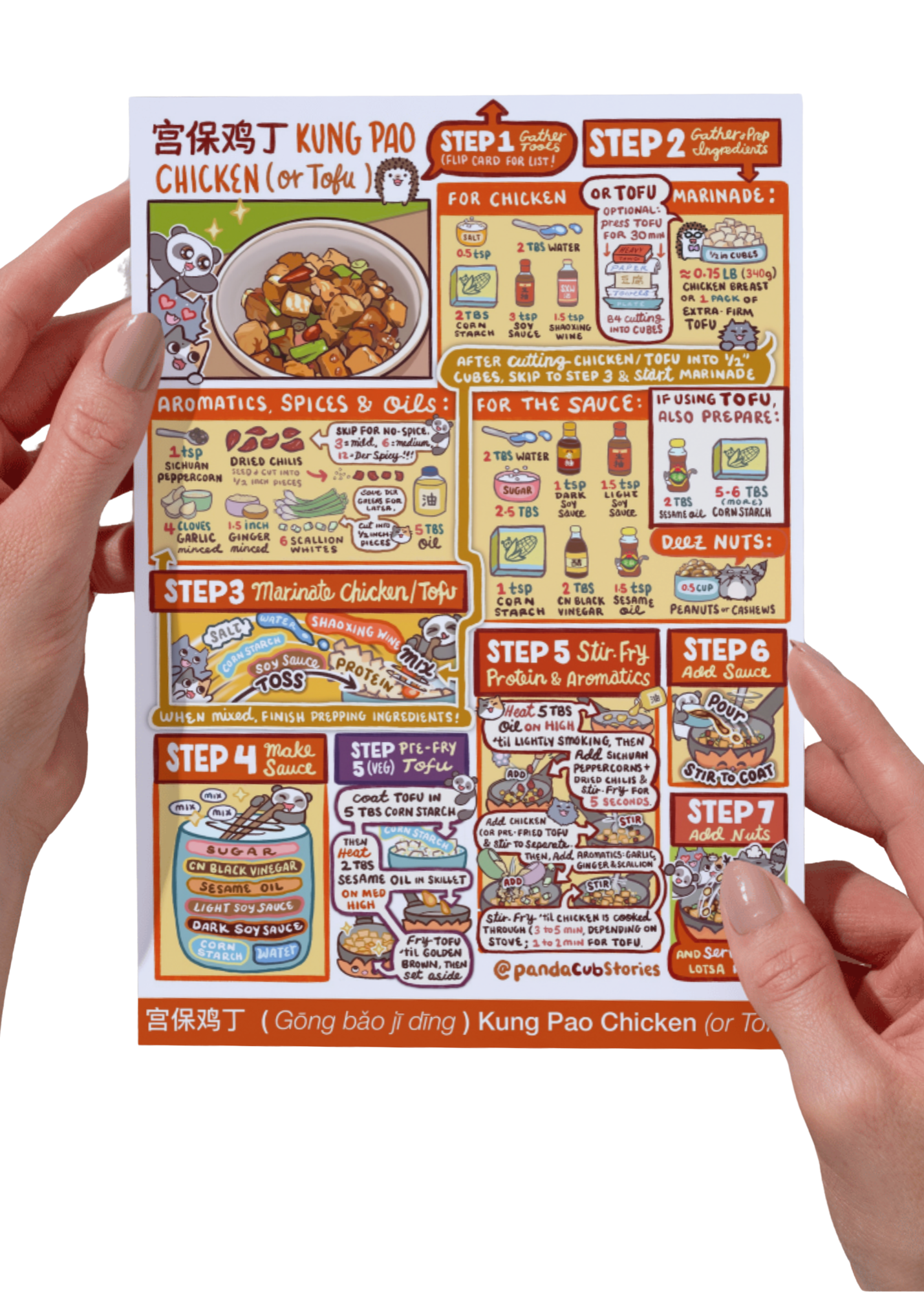 Kung Pao Chicken or Tofu Recipe Card