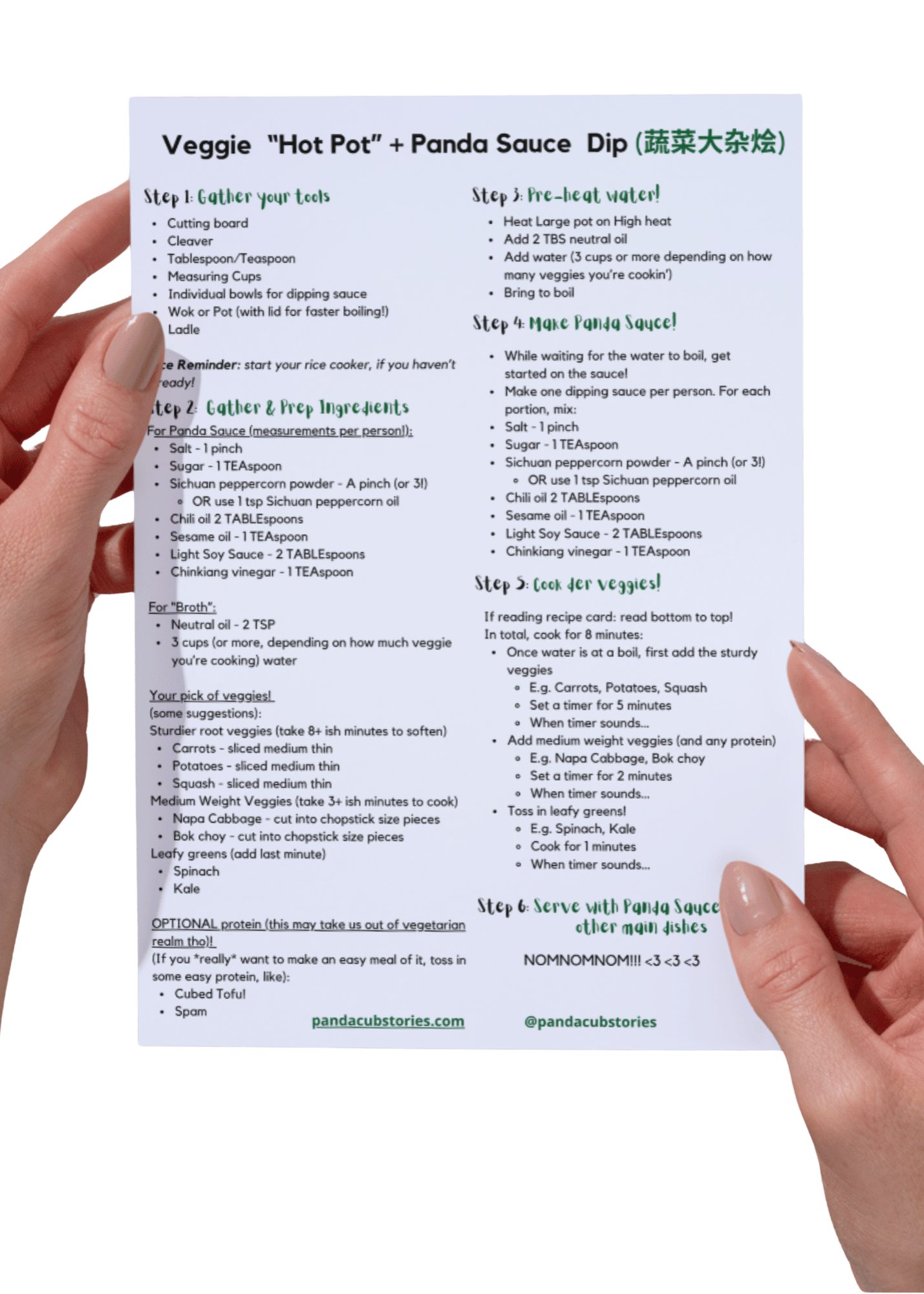 Veggie "Hot Pot" Recipe Card