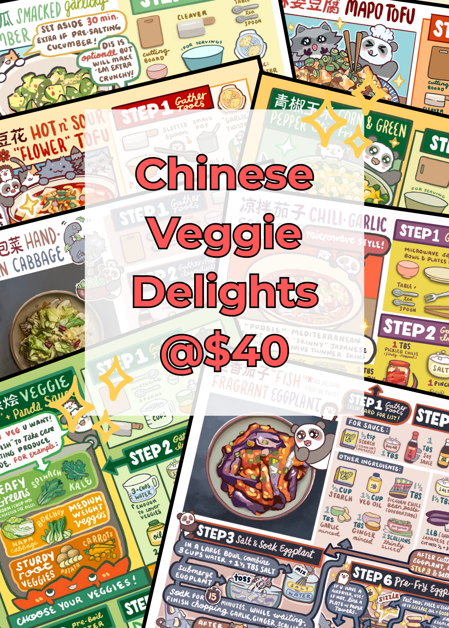 Chinese Veggie delights bundle (x8 cards)