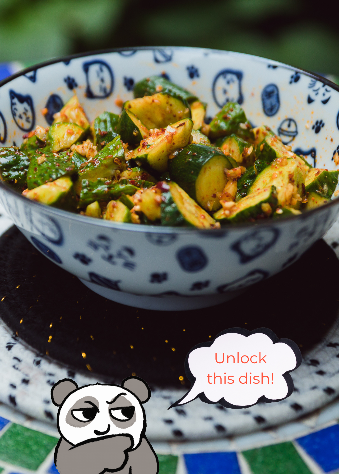 Smacked Garlicky Cucumber Recipe Card