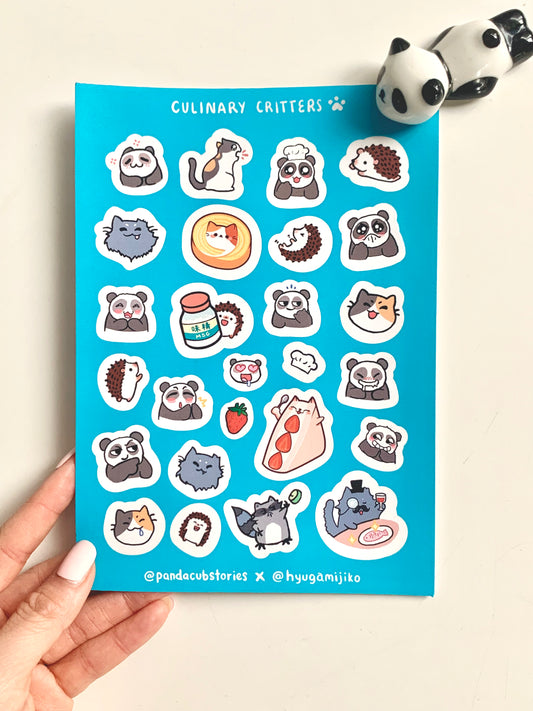 Culinary Critterz Sticker Sheet – 26 Adorable Stickers✨