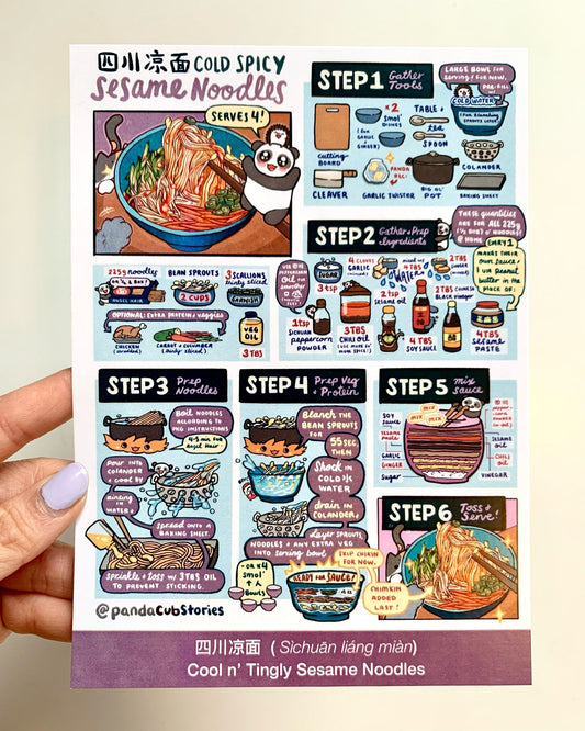 Cool Tingly Sesame Noodles Recipe Card