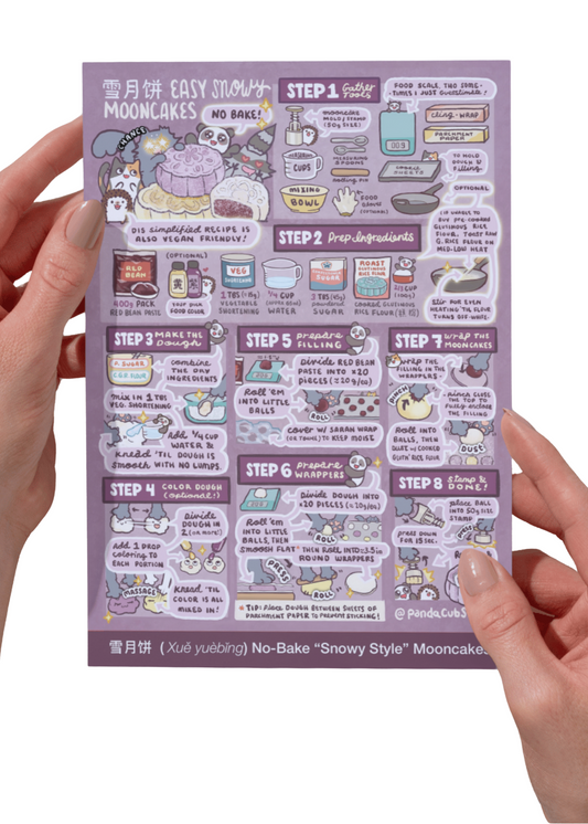 (No-Bake) Snowy Mooncake Recipe Card