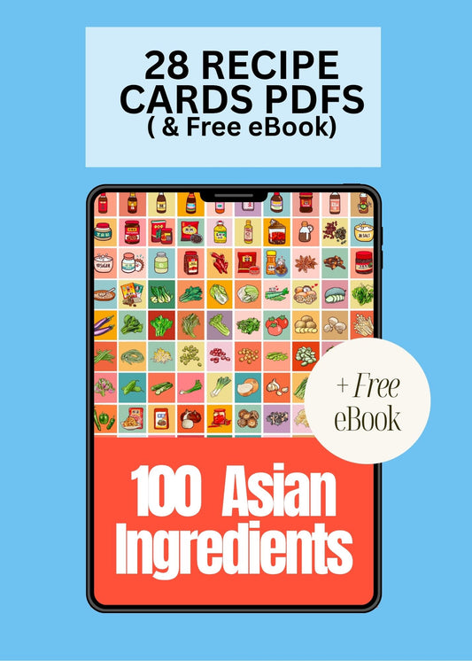 Digital Yums - ALL Recipe Cards PDFs, E-Stickers & Asian Ingredients Ebook